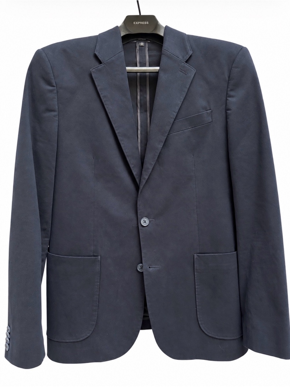 Express Slim Navy Washable Cotton Stretch Chino Blazer 40R